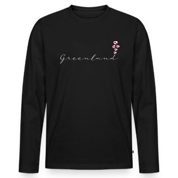 Greenland - Men's Premium Organic Long Sleeve Shirt - black - Front - Nico (187cm)