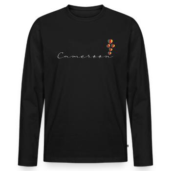 Cameroon - Men's Premium Organic Long Sleeve Shirt - black - Front - Nico (187cm)