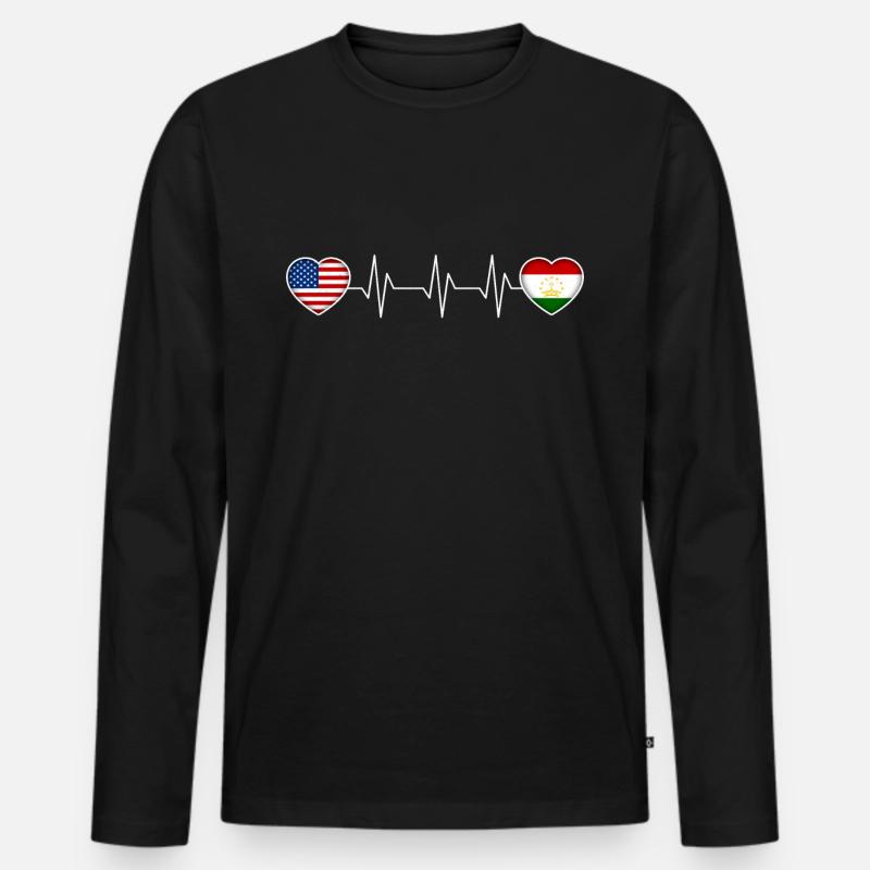 Tadschikistan - Männer Premium Bio Langarmshirt - Schwarz