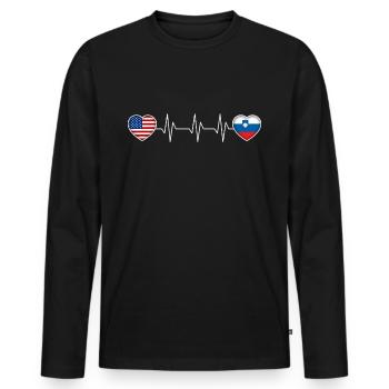 Slovenia - Men's Premium Organic Long Sleeve Shirt - black - Front - Nico (187cm)