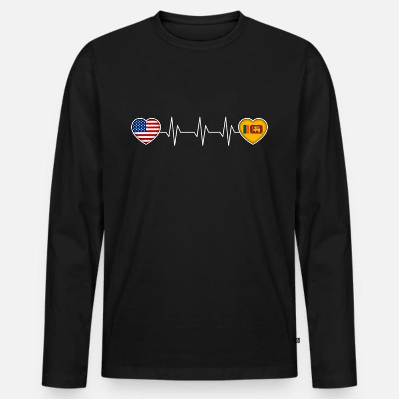 Sri Lanka - Männer Premium Bio Langarmshirt - Schwarz