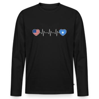 Somalia - Men's Premium Organic Long Sleeve Shirt - black - Front - Nico (187cm)