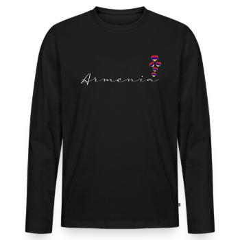 Armenia - Men's Premium Organic Long Sleeve Shirt - black - Front - Nico (187cm)