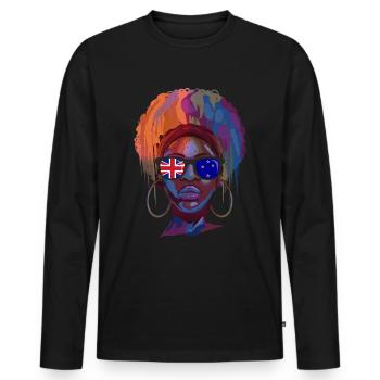 Neuseeland - Männer Premium Bio Langarmshirt - Schwarz - Vorne - Nico (187cm)