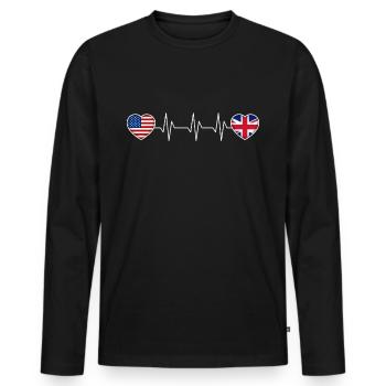 United Kingdom - Men's Premium Organic Long Sleeve Shirt - black - Front - Nico (187cm)
