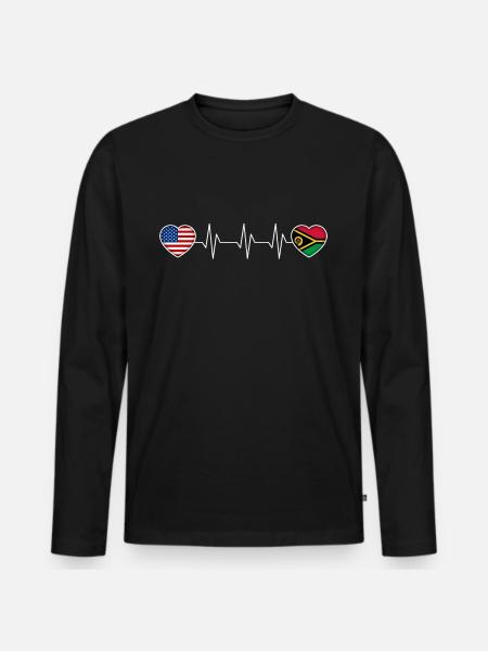 Vanuatu - Men's Premium Organic Long Sleeve Shirt - black