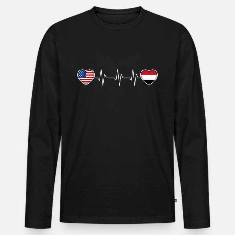 Jemen - Männer Premium Bio Langarmshirt - Schwarz