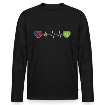 Zaire - Men's Premium Organic Long Sleeve Shirt - black - Front - Nico (187cm)
