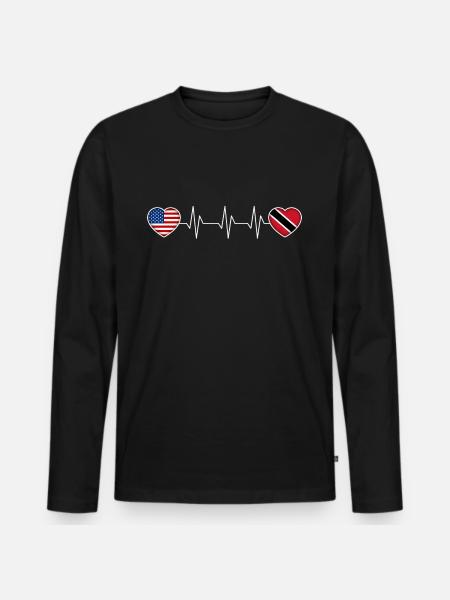 Trinité et Tobago - T-shirt manches longues Premium bio Homme - noir