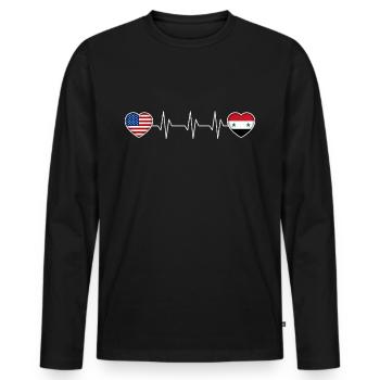 Syria - Men's Premium Organic Long Sleeve Shirt - black - Front - Nico (187cm)
