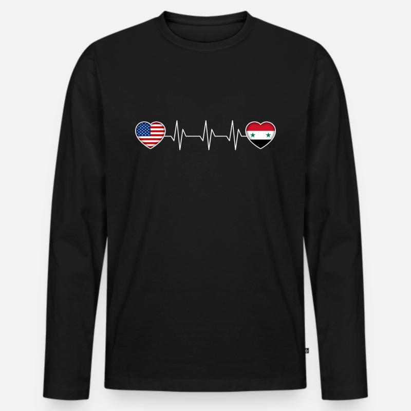 Syrien - Männer Premium Bio Langarmshirt - Schwarz