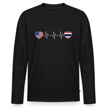 Thailand - Men's Premium Organic Long Sleeve Shirt - black - Front - Nico (187cm)