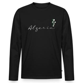 Algeria - Men's Premium Organic Long Sleeve Shirt - black - Front - Nico (187cm)