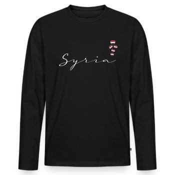 Syria - Men's Premium Organic Long Sleeve Shirt - black - Front - Nico (187cm)
