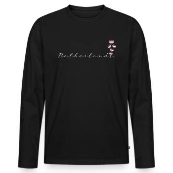Netherlands - Men's Premium Organic Long Sleeve Shirt - black - Front - Nico (187cm)