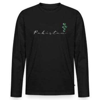 Pakistan - Men's Premium Organic Long Sleeve Shirt - black - Front - Nico (187cm)