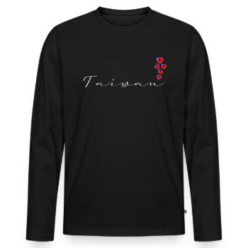 Taiwan - Men's Premium Organic Long Sleeve Shirt - black - Front - Nico (187cm)