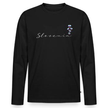 Slovenia - Men's Premium Organic Long Sleeve Shirt - black - Front - Nico (187cm)