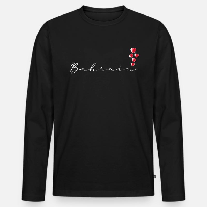 Bahrain - Männer Premium Bio Langarmshirt - Schwarz