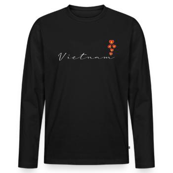 Vietnam - Men's Premium Organic Long Sleeve Shirt - black - Front - Nico (187cm)