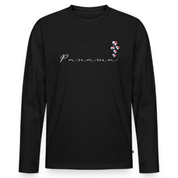 Panama - T-shirt manches longues Premium bio Homme - noir - Devant - Nico (187cm)