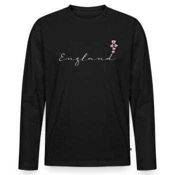 England - Men's Premium Organic Long Sleeve Shirt - black - Front - Nico (187cm)