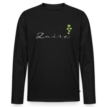 Zaire - Männer Premium Bio Langarmshirt - Schwarz - Vorne - Nico (187cm)