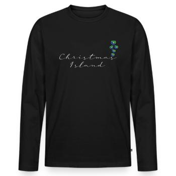 Île Christmas - T-shirt manches longues Premium bio Homme - noir - Devant - Nico (187cm)