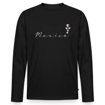 Mexiko - Männer Premium Bio Langarmshirt - Schwarz - Vorne - Nico (187cm)