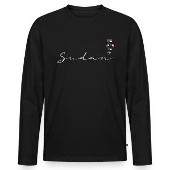 Sudan - Men's Premium Organic Long Sleeve Shirt - black - Front - Nico (187cm)