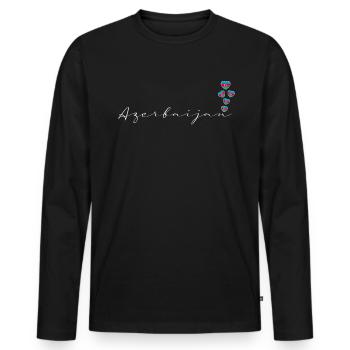 Azerbaïdjan - T-shirt manches longues Premium bio Homme - noir - Devant - Nico (187cm)