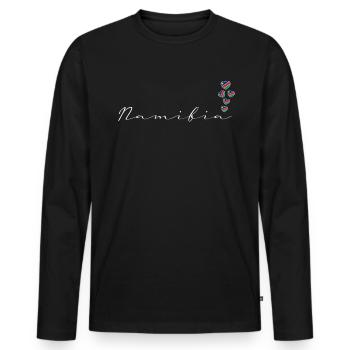 Namibia - Men's Premium Organic Long Sleeve Shirt - black - Front - Nico (187cm)