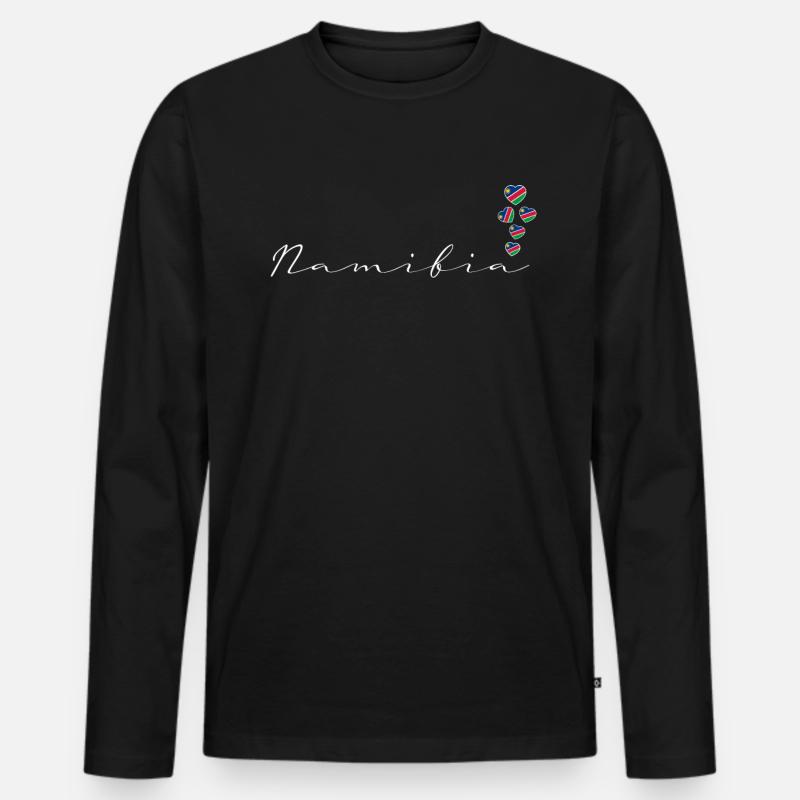 Namibia - Männer Premium Bio Langarmshirt - Schwarz