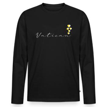 Vatican - Men's Premium Organic Long Sleeve Shirt - black - Front - Nico (187cm)