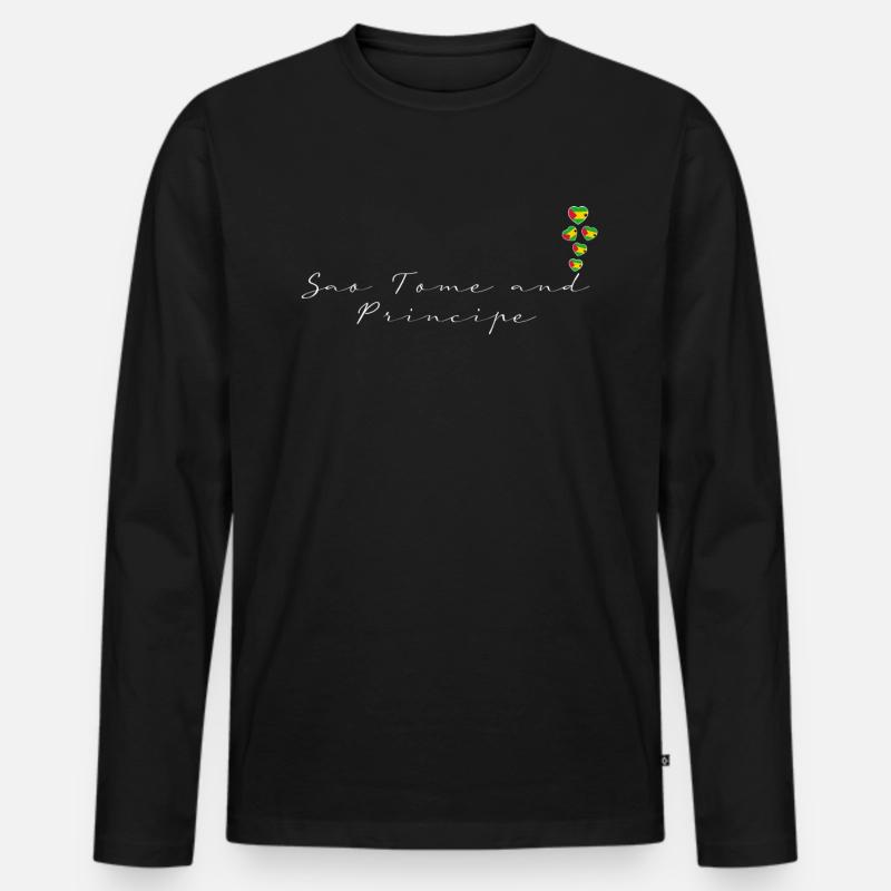 São Tomé und Príncipe - Männer Premium Bio Langarmshirt - Schwarz