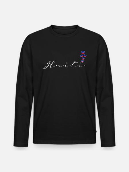 Haiti - Men's Premium Organic Long Sleeve Shirt - black