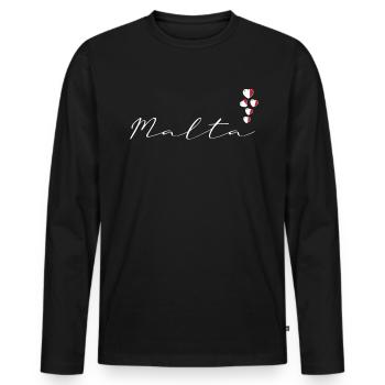 Malte - T-shirt manches longues Premium bio Homme - noir - Devant - Nico (187cm)
