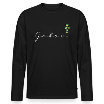 Gabon - Men's Premium Organic Long Sleeve Shirt - black - Front - Nico (187cm)