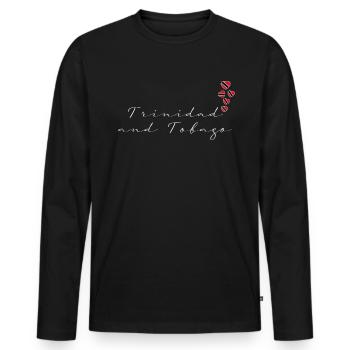 Trinité et Tobago - T-shirt manches longues Premium bio Homme - noir - Devant - Nico (187cm)