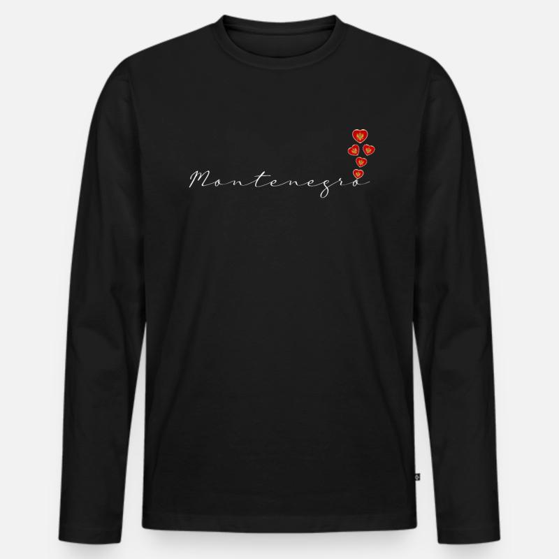 Montenegro - Männer Premium Bio Langarmshirt - Schwarz