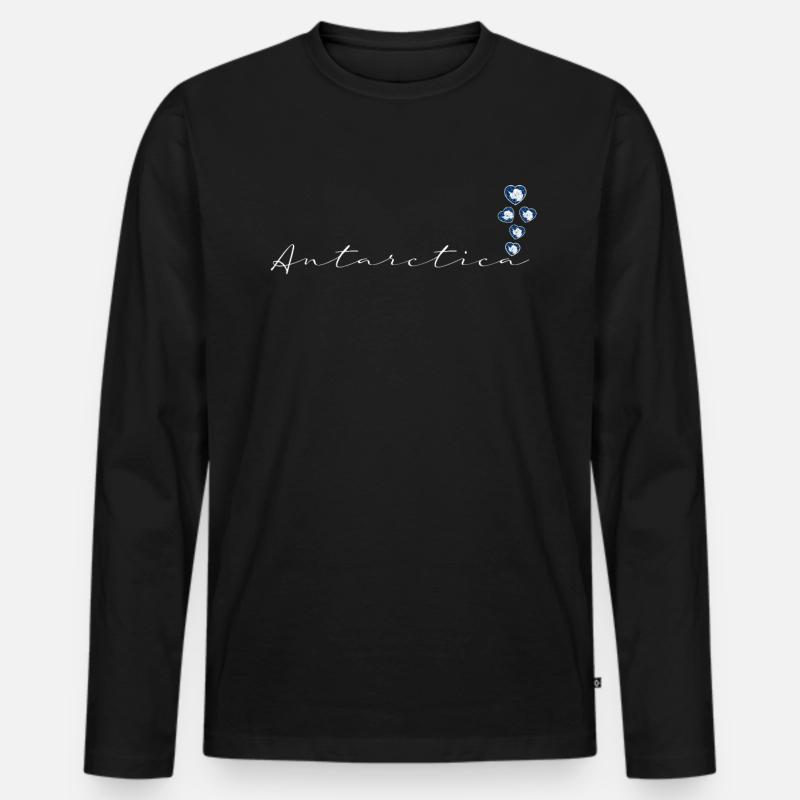 Antarktis - Männer Premium Bio Langarmshirt - Schwarz