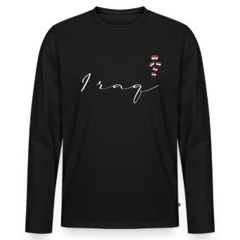 Irak - T-shirt manches longues Premium bio Homme - noir - Devant - Nico (187cm)