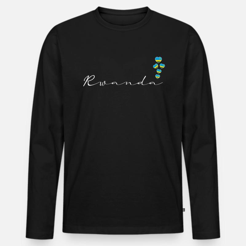 Ruanda - Männer Premium Bio Langarmshirt - Schwarz