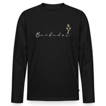 Barbade - T-shirt manches longues Premium bio Homme - noir - Devant - Nico (187cm)