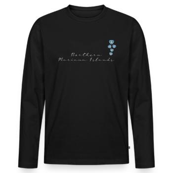 Nördliche Marianen - Männer Premium Bio Langarmshirt - Schwarz - Vorne - Nico (187cm)