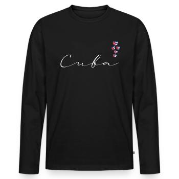 Cuba - T-shirt manches longues Premium bio Homme - noir - Devant - Nico (187cm)