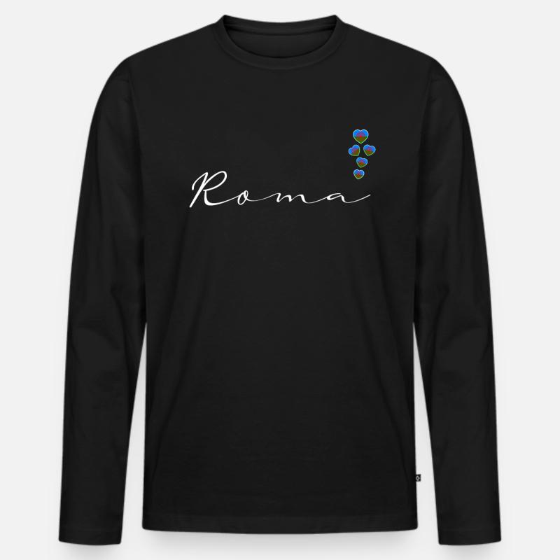 Roma - Männer Premium Bio Langarmshirt - Schwarz