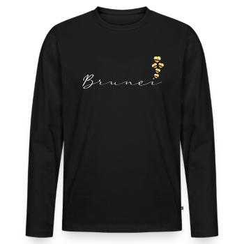 Brunei - T-shirt manches longues Premium bio Homme - noir - Devant - Nico (187cm)