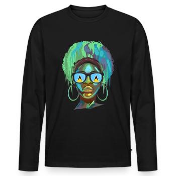 Saint Lucia - Men's Premium Organic Long Sleeve Shirt - black - Front - Nico (187cm)