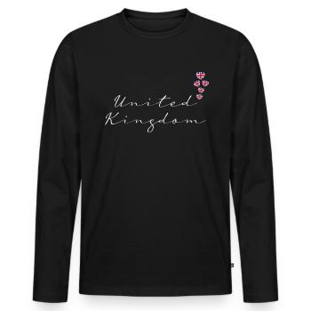 United Kingdom - Men's Premium Organic Long Sleeve Shirt - black - Front - Nico (187cm)